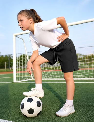 Girls Athletic Shorts Bermuda Uniform Cargo Quick Dry 13-14 Years Black
