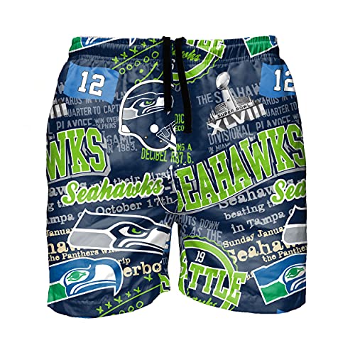 Men's Team Logo Swim Trunks - Seahawks Large Team Color Fan Gear