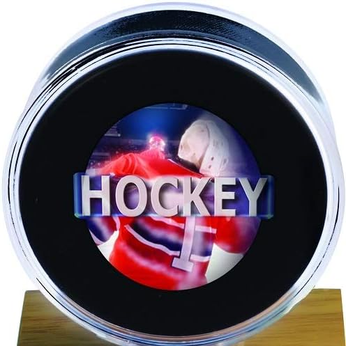 NHL Light Wood Puck Holder, Small, Clear