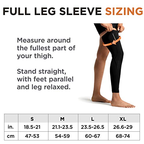 Unisex Compression Leg Sleeve with Copper Infusion - Medium, Black