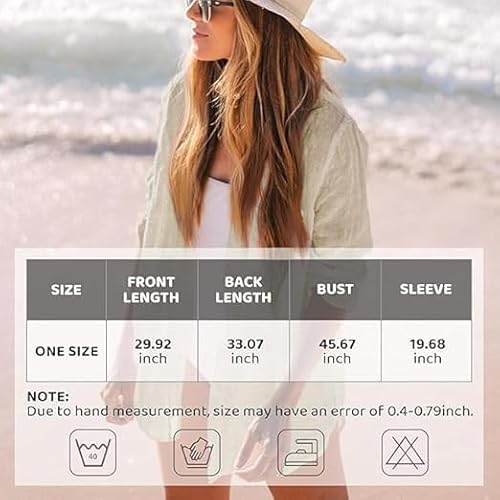 Bathing Suit Cover Ups for Women, Long Sleeve Swimwear Button Down Shirt Dress Swimsuit Bikini Beach Cover Up