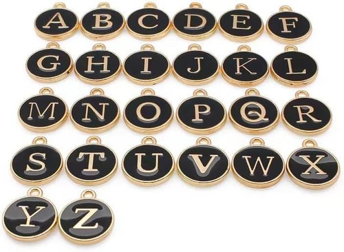 Name ID Letter Handle Charm Accessories for Stanley Cup and Tumbler - Initial Identification Charms (J, Black Round)