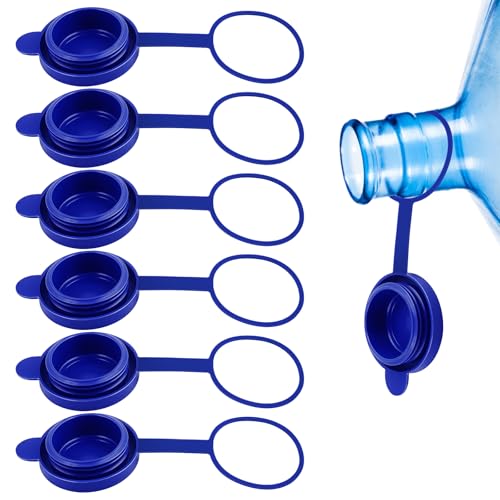 6PCS 3 and 5 Gallon Water Jug Cap, Silicone Replacement Gallon Caps for 55mm Standard Bottle and Water Dispensers- Non-Spill Lids for 3&5 Gallon Cover Jug water caps