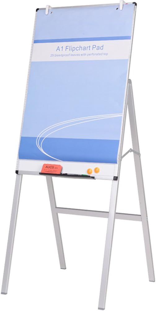 VIZ-PRO Melamine H-Stand Whiteboard/Adjustable Dry Erase Easel,24 x 36 Inches
