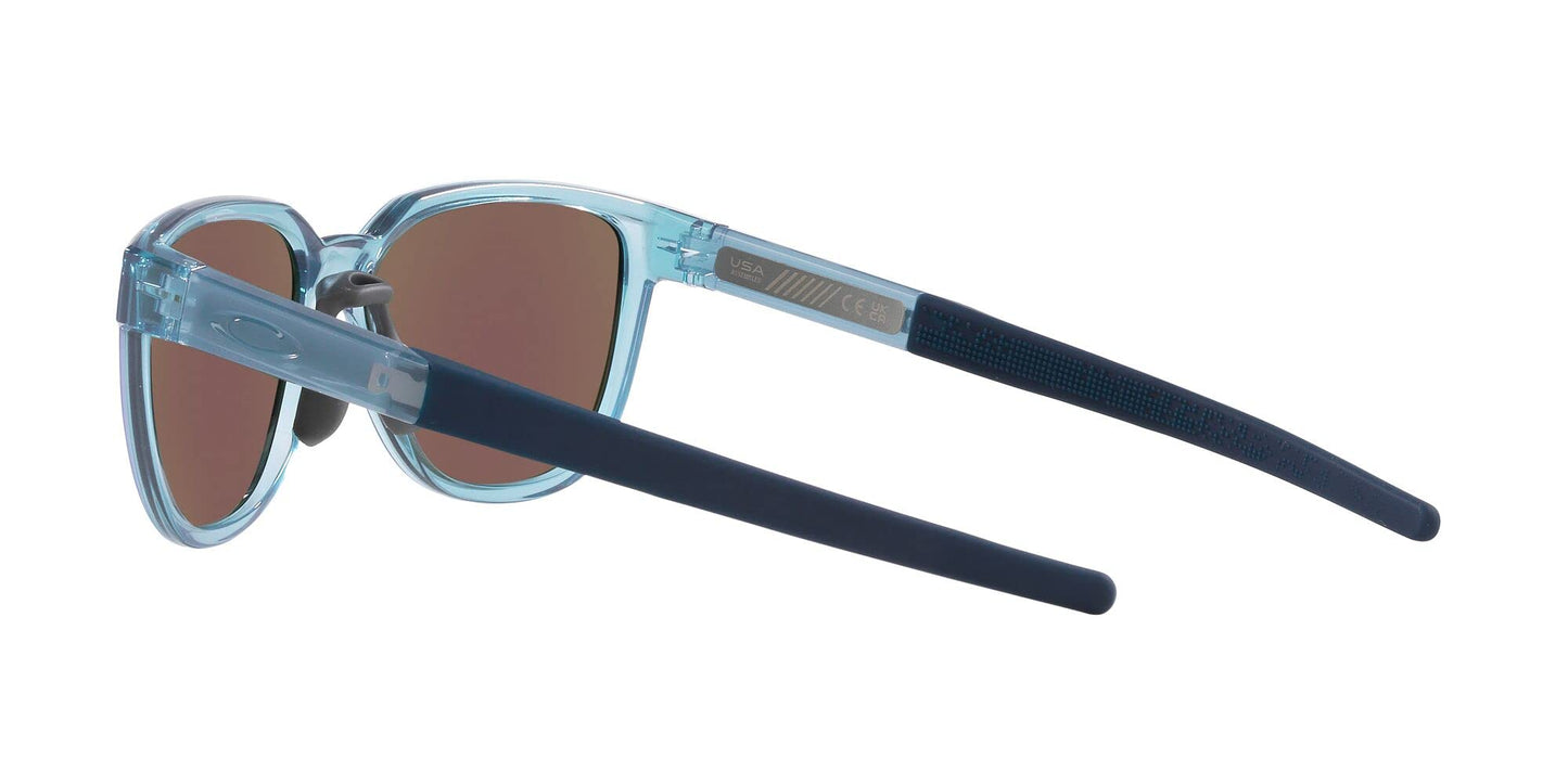 Oakley Men's OO9250A Actuator Low Bridge Fit Rectangular Sunglasses, Transparent Stonewash/Prizm Sapphire, 57 mm