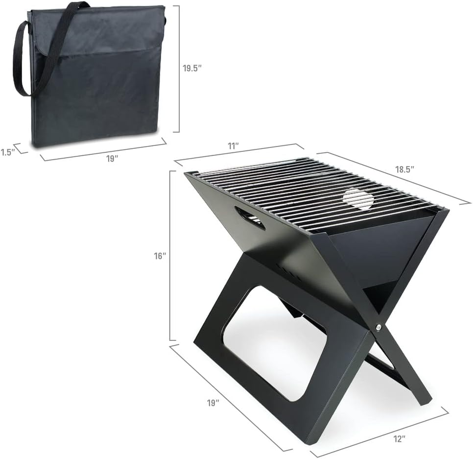 PICNIC TIME NCAA South Carolina Gamecocks X-Grill Portable Grill - Camping Grill - Small Charcoal Grill for Tailgating
