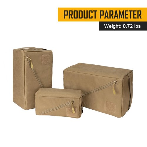 IDOGEAR Tactical Packing Cubes 3 Pieces Set Durable Lightweight Organizers with Zipper, Tool Utility Storage Bag for Travel Outdoor Activities(Coyote Brown)