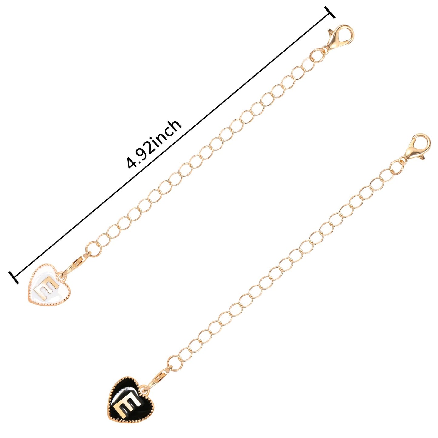 HOMICO 2PCS Heart Shaped Letter Chain Accessories for Stanley Cup Personalized Name ID Letter Chain Accessories for Stanley Tumbler, E