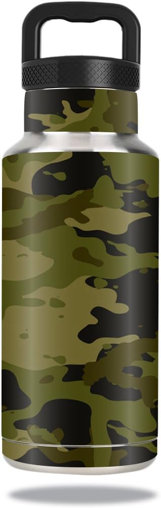 MightySkins Skin Compatible with Ozark Trail Water Bottle 36 oz wrap Cover Sticker Skins Green Camouflage