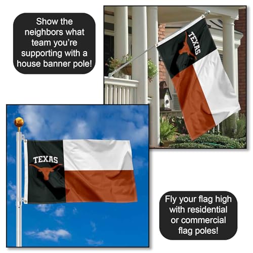 College Texas Longhorns Flag 3x5 ft University Sports Banner for Home and Tailgating