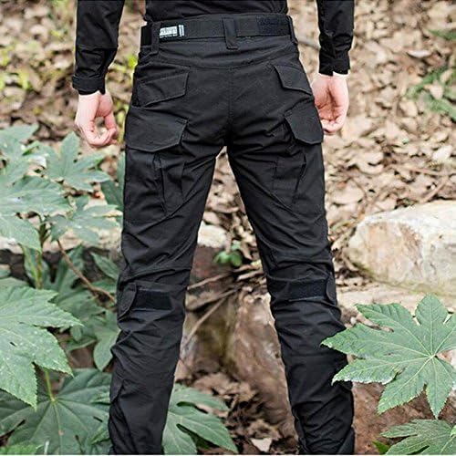 H World Shopping Airsoft Paintball Pants Combat Men Pants with Knee Pads Black
