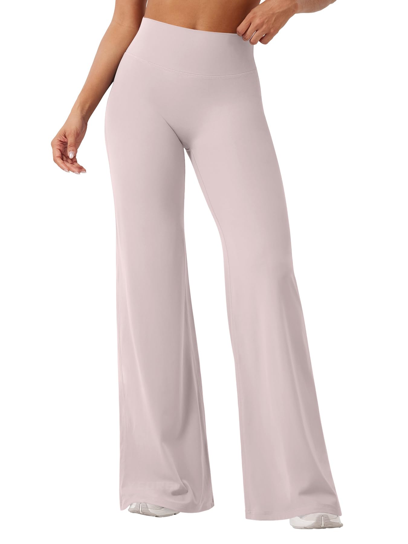 YEOREO Workout Leggings Womens No Front Seam Straight Leggings 33" High Waist Buttery Eddiy Gym Yoga Pants Dusty Pink S