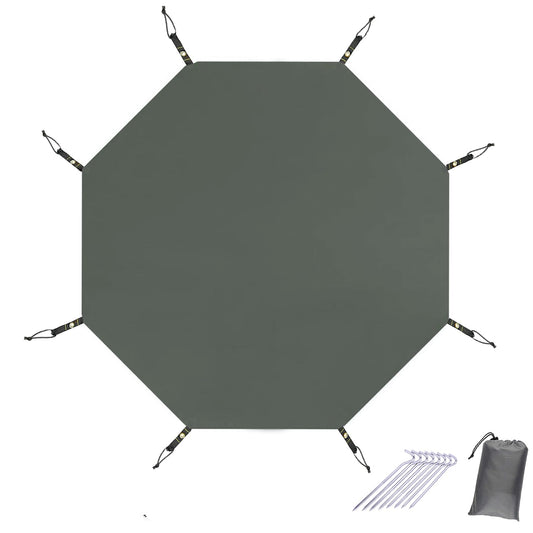 Farfly Waterproof Camping Tarp, Tent Footprint, Heavy Duty Tent Floor Saver, Octagon Ground Sheet Mat, Grey 151x151in