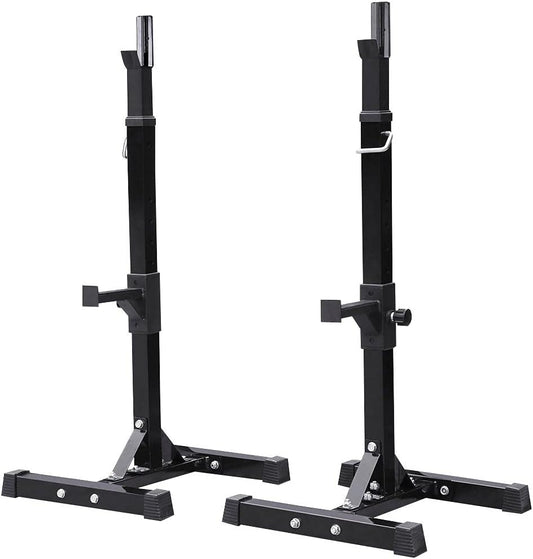Yaheetech Pair of Adjustable Squat Rack Standard 44-70 Inch Barbell Rack, Solid Steel Squat Stands Bench Press Storage Home Gym Portable Dumbbell Stands