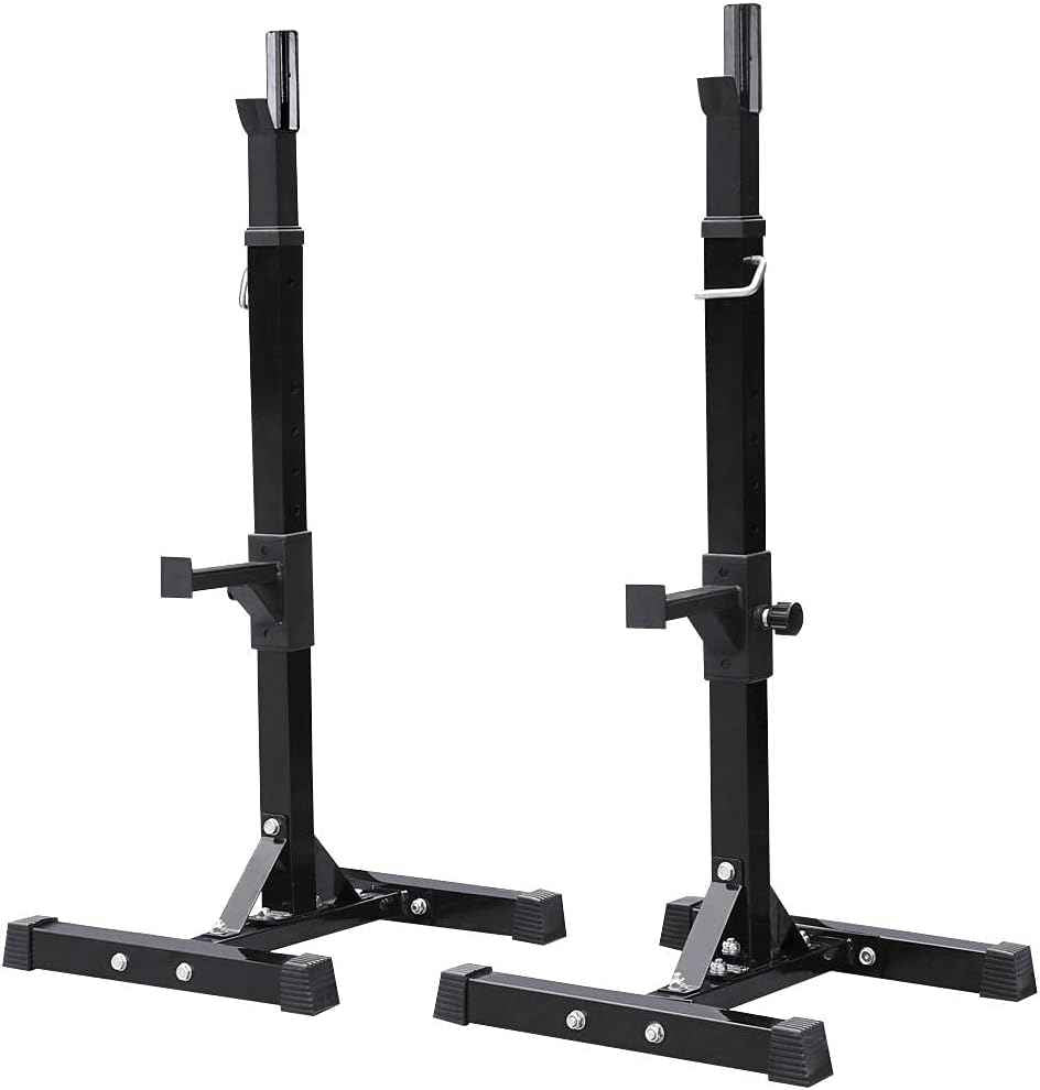 Adjustable Squat Rack for Home Gym - 44-70 Inch Solid Steel Barbell Stands