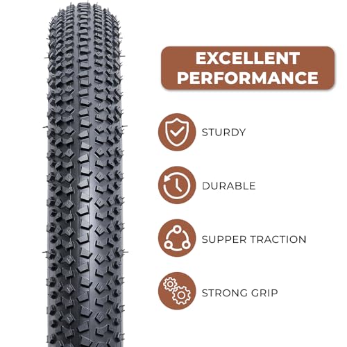 27.5 Inch Bicycle Tires 2 Pack, Durable Folding Mountain Bike Tires 50-584