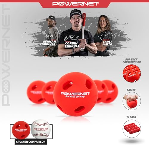 PowerNet Softball Crusher Training Balls - Softball Practice Equipment, 12 Pack
