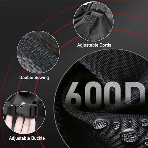 Outboard Motor Cover Waterproof Heavy Duty for 25 HP Motor - Black