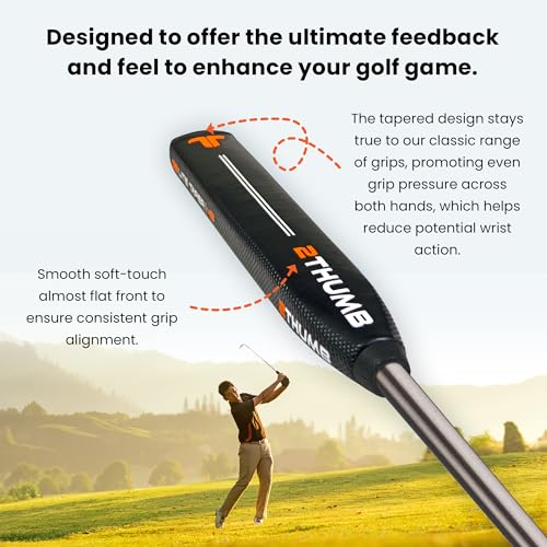Golf Putter Grip - Lightweight Textured Handle for Consistent Putting - Black, 43mm