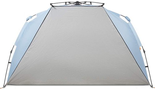 Easthills Outdoors Instant Shader Enhanced Deluxe XL Beach Tent Easy Set Up 4-6 Person Popup Sun Shelter 99" Wide for Family UPF 50+ Double Silver Coating with Extended Zippered Floor Pacific Blue