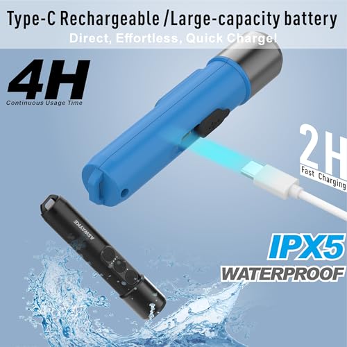 Aswayke Black Rechargeable Electronic Whistle Set - 125dB, 4-Level Volume, Waterproof, Type-C Charging