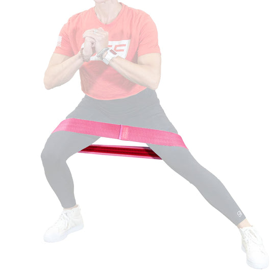 Serious Steel Fitness Hip and Glute Activation Band, for Squat, Deadlift & Warm-Ups (Pink (Non-Slip - 13" Medium))