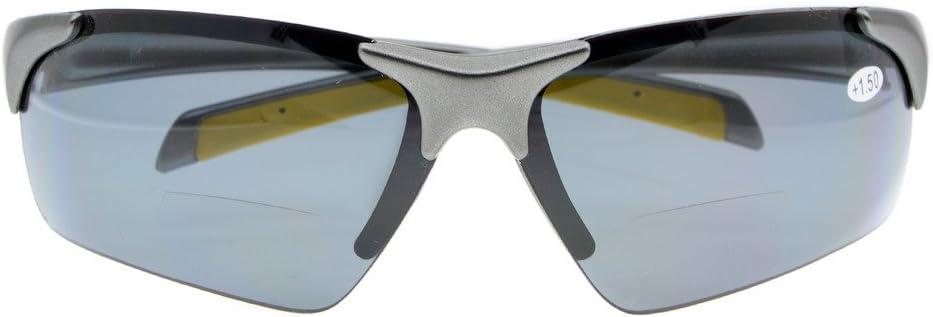Eyekepper TR90 Unbreakable Sports Half-Rimless Bifocal Sunglasses Baseball Running Fishing Driving Golf Softball Hiking