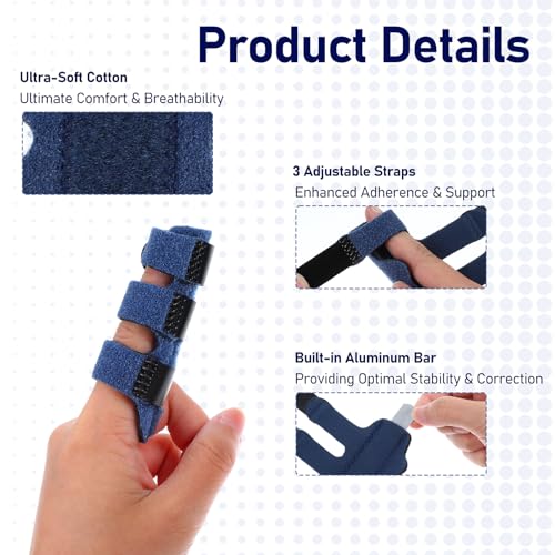 8 Pcs Upgraded Trigger Finger Splints Finger Support Braces Fingers Straightener Colors Broken Fingers Protector for Middle Ring Index Pinky Thumb Injury Sprain Strained Arthritis