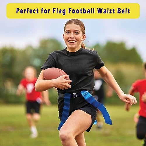 Football Belt with Stainless Steel D Rings - Black, 52 Inches for Men Women Kids