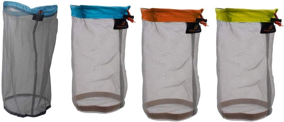 Ultra Light Stuff Sacks Nylon Mesh Drawstring Storage Bag S M L XL XXL for Camping Travel Hiking Outdoor Sports