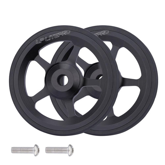 2pcs Folding bike 60mm easy wheel for brompton easywheel aluminum alloy (black)