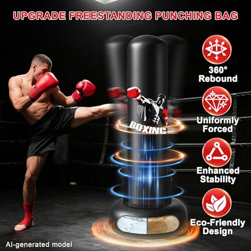 70 Inch Heavy Boxing Punching Bag with Gloves and Pump for Adults