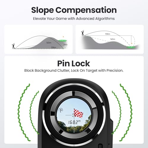 SILLAID Gray Golf Rangefinder with Slope, 1200 Yards, 7X Magnification, Pin Lock Vibration, Rechargeable, Tournament Legal