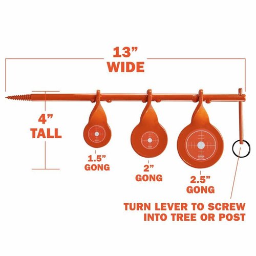 Champion Range and Target Rimfire Screw-in Triple Gong Spinner Target, Advanced Steel Design for Dynamic Rimfire Shooting