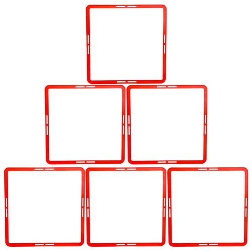 SUPVOX Square Agility Rings Speed Rings 6pcs Youth Agility Footwork Training and Speed Hurdles Ladder Portable Speed Agility Training Ladder, 43.00X43.00X0.20CM, 11033NCM1182Y