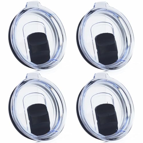 4 Pack 20 oz Tumbler Lid, Magnetic Slider Replacement Lids for YETI 20 oz Tumbler, 10/24 oz Mug and 10 oz Lowball, Spill Proof Cup Lids Covers Compatible for Ozark Trail, Old Style Rtic, BPA Free