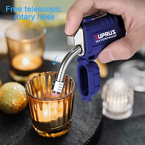 SUPRUS Blue Waterproof Windproof Arc Plasma Lighter USB-C Rechargeable Outdoor Camping Kitchen