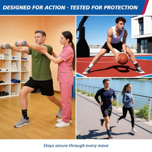 Ankle Brace for Plantar Fasciitis Relief Adjustable Strap Men Women Large Grey