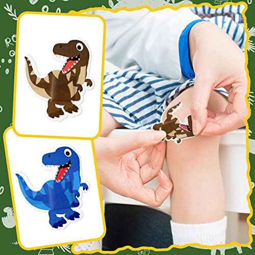 Sinmoe 60 Pcs Kids Dinosaur Bandages Bulk Cute Cartoon Adhesive Bandages Colorful Breathable Protect Scrapes and Cuts for Boys Girls Children Toddlers