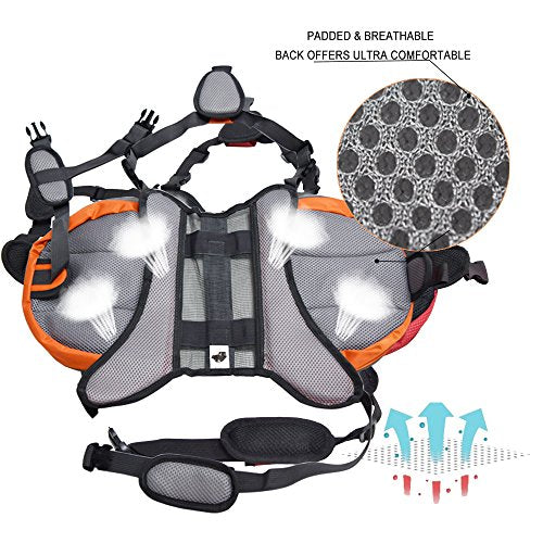 Adjustable Service Dog Backpack Saddle Bag for Hiking Camping Training Black Large