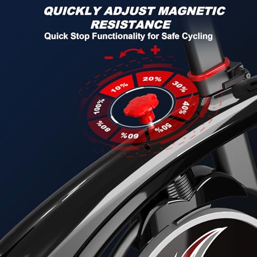 Exercise Bike,Stationary Bikes for Home - Adjustable Workout Bike, Professional Exercise Bikes for Home, Efficient Workout Bike with Smartphone Mount & Digital Pulse Display