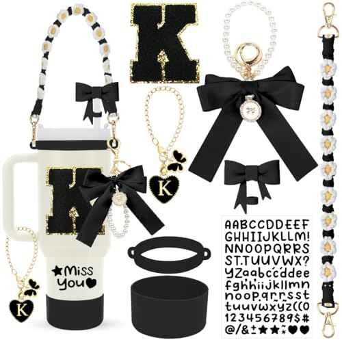 Stanley Cup Accessories Set,8Pcs Cup Accessories Including Straw Topper,Boot,Cup Charm,Stickers and Other Accessories,Suitable Accessories for Stanley