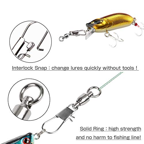 Fishing Swivel Snap Set 25pcs Size 3 37.9lb Saltwater High Strength Ball Bearing