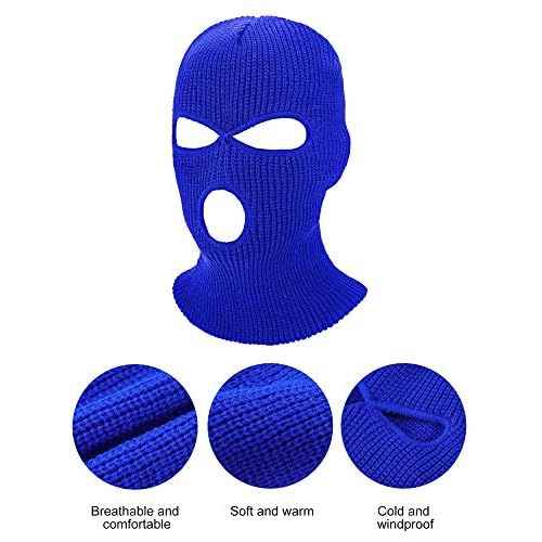 WILLBOND 2 Pieces Knitted Full Face Cover 3 Hole Mask Winter Balaclava Face Cover