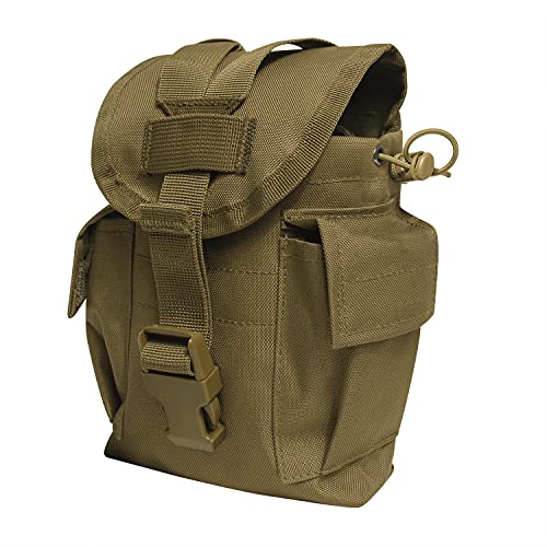 Rothco MOLLE II Canteen & Utility Pouch Coyote Brown - 1 Quart Compatible
