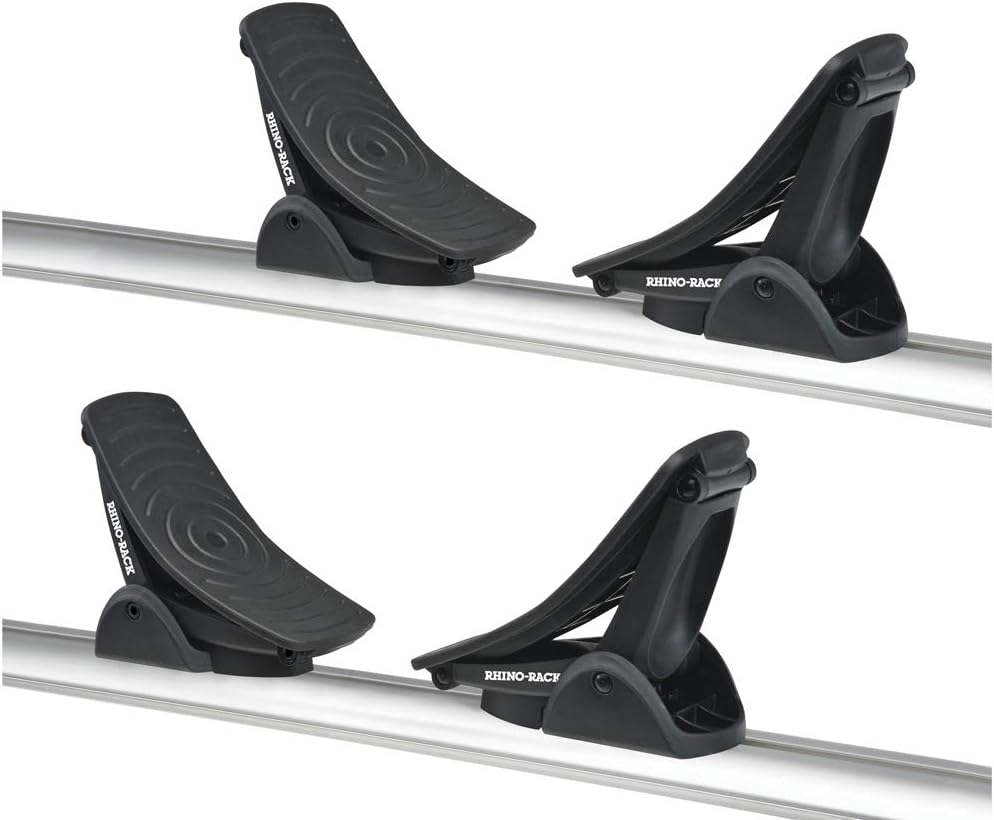 Rhino Rack Nautic 580 Series Kayak/Canoe Carrier, Includes 2 x Tie Down Straps and 2 x Rapid Straps w/Unique Buckle Protector