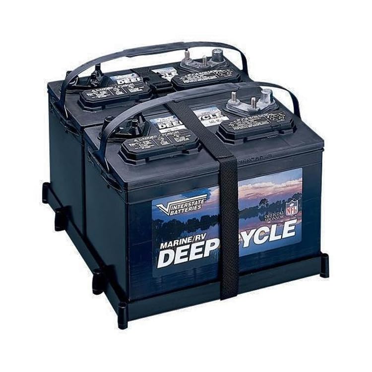 Dual Battery Holder Tray for Boating Marine Batteries - Secure & Compact