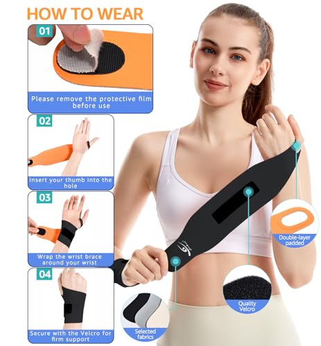 HiRui Ultra-Thin Elastic Wrist Brace Pack of 2 - Support & Pain Relief