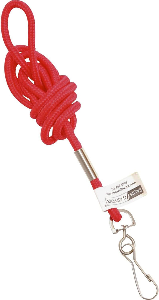 34" Lanyard, With Hook, Nylon, Red