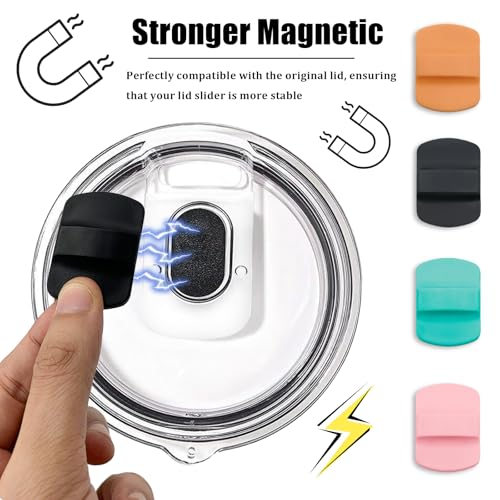 Magnetic Slider Replacement for Yeti Slider Lid Magnet for Yeti Coffee Mug Compatible with YETI Rambler for 10oz, 16oz, 20oz, 26oz, 30oz (8pcs)